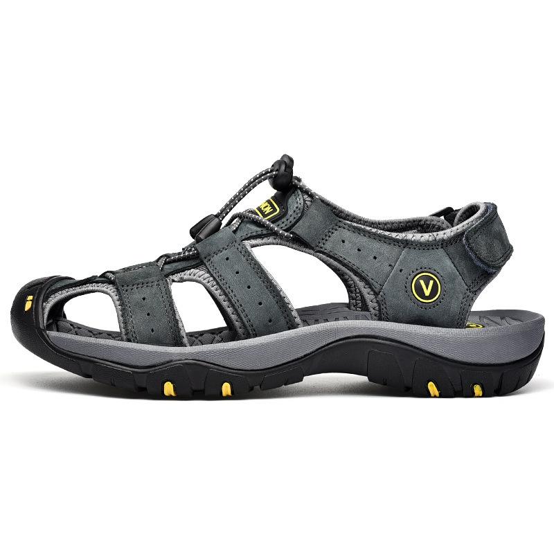 Genuine Leather Men Shoes Summer New Large Size Men's Sandals Men Sandals Fashion Sandals Slippers Big Size 38-47