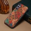 For Samsung Galaxy S25+ Case with Card Holder Kickstand Flowers Design Leather Phone Cover