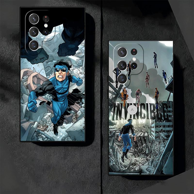 I-Invincible Anime Soft Phone Case for Samsung Galaxy S26 S25 Edge S24 Ultra S23 Plus S22 S21 FE S20 Black Cover Back Shell