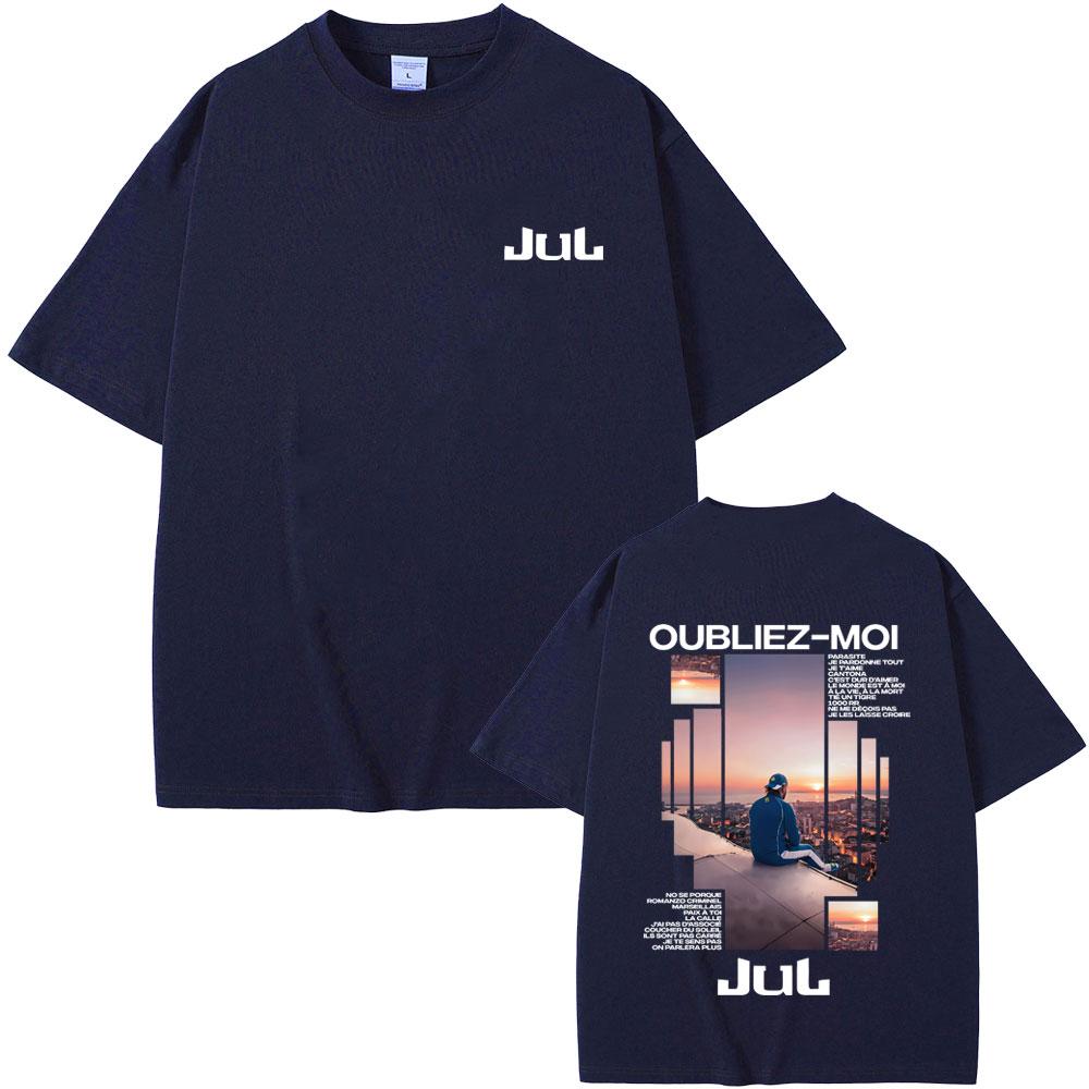 2026 Hot Sale Rapper Jul Oubliez Moi Album Graphic T-shirts Men Women Hip Hop Fashion Pop Music T-shirt Men's Casual Cotton Oversized T Shirts