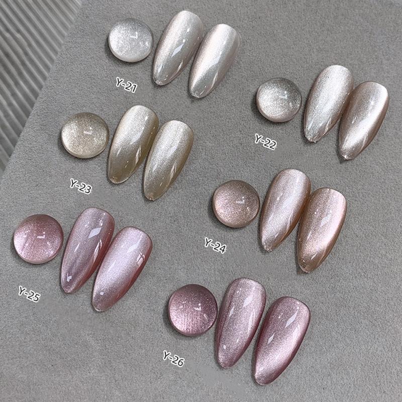 White Moonlight Pottery Light Cat Eye Gel Nail Polish New Style Candy Crystal Cat Eye Gel Nail Art Nail Shop Set Nail Supplies