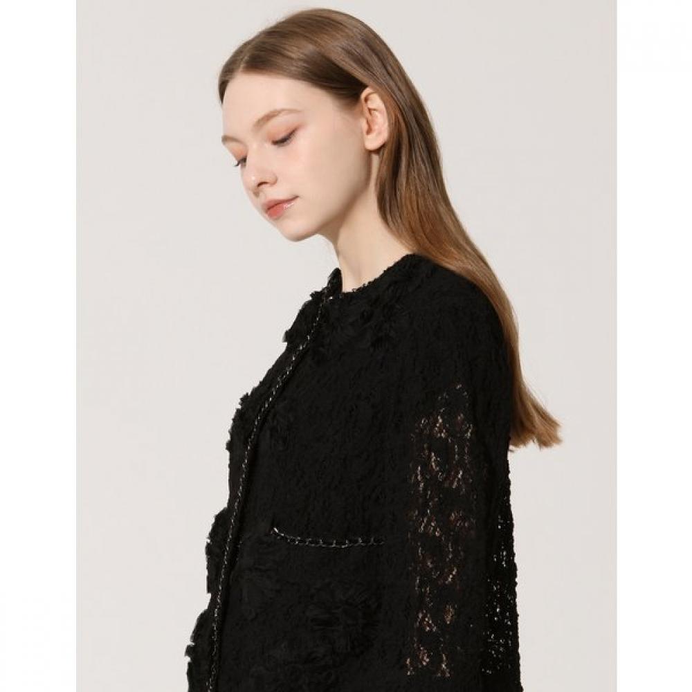SON JUNG WAN Chain Trimming Flower Jacket Zjk6262220
