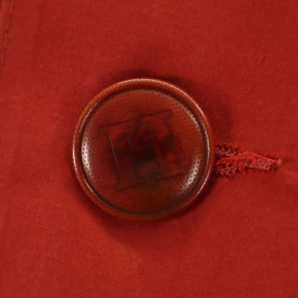 HERMES 80s Vintage made in Scotland Ulster coat L Red series Women Used