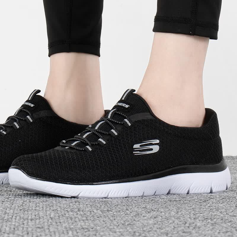 Skechers Women s 12980-BKW Lifestyle Casual Shoes US 6.5