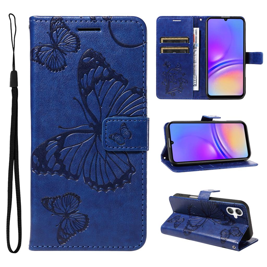 For Samsung Galaxy A07 4G/A06 4G/A06 5G Wallet Case Floral Butterfly Imprinted Leather Phone Cover Stand -  Green