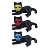 Cat Pen Holder 3D Printed Black Cat Ornament Cat Figurine with Detachable Skull Mask for Home Office Desk Halloween Decoration