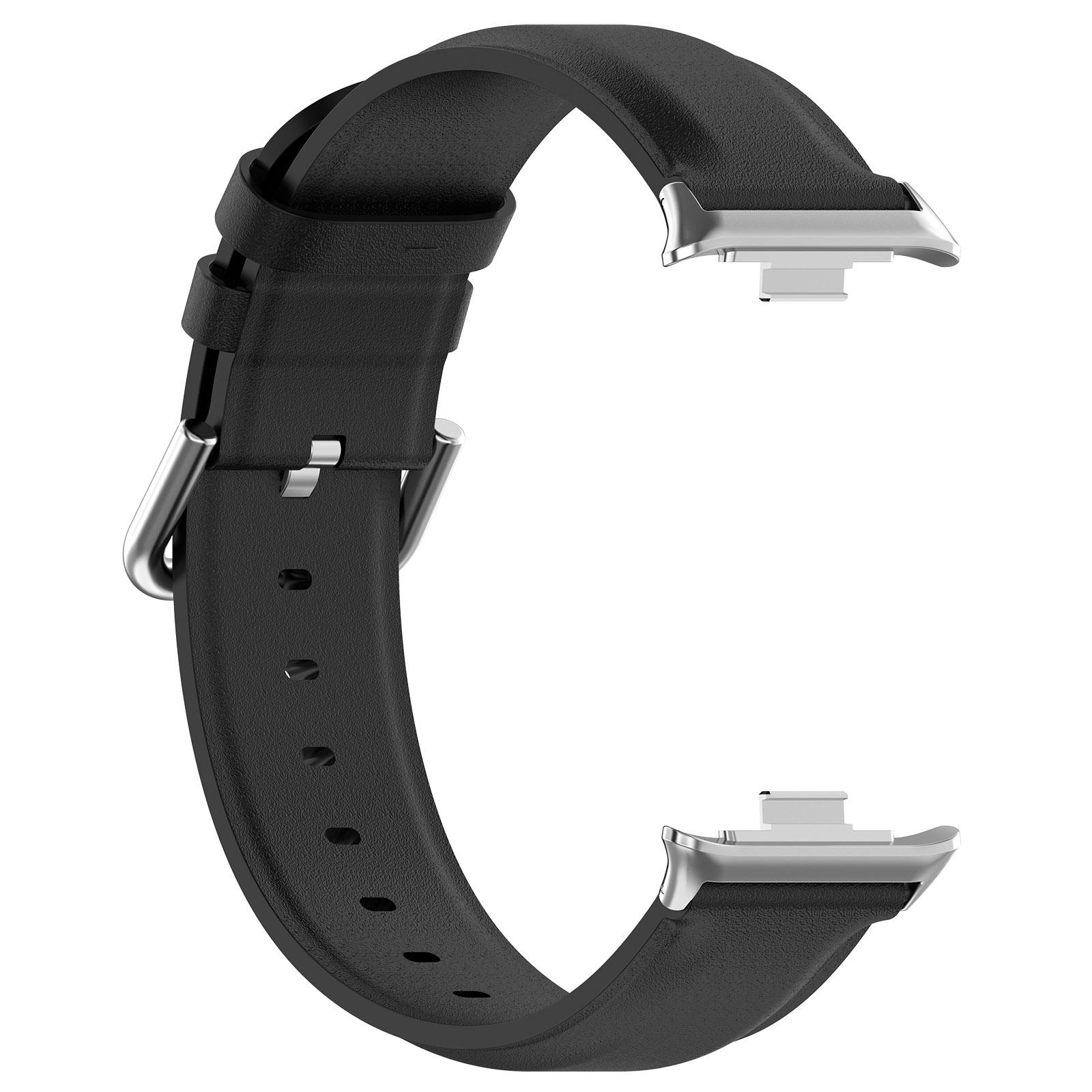 

Genuine Cow Leather Watch Band for Xiaomi Smart Band 8 Pro ,Replacement Straps with Connector Black