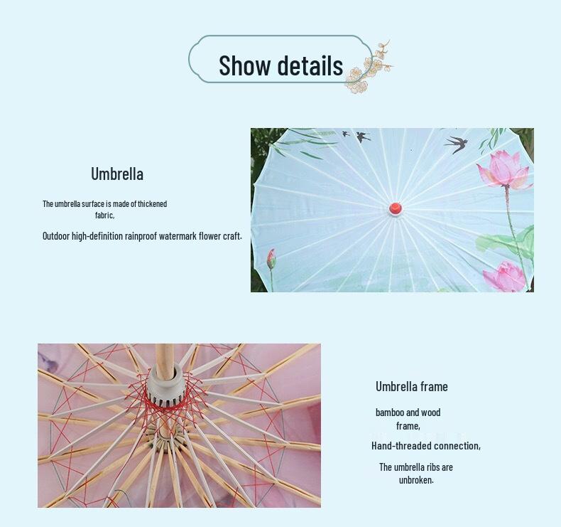 Chinese Traditional Oiled Paper Umbrella for Hanfu Photography, Travel, Costumes, and Children's Dance.