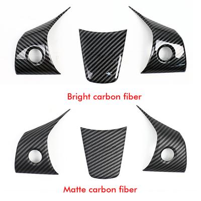 3Pcs/Set Matte Carbon Fiber For Tesla Model Y 3 2025 Car Steering Wheel Panel Cover Trim Stickers Frame Modification Accessories