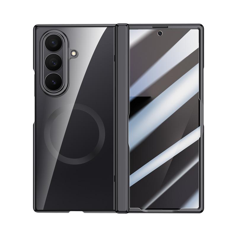 Applicable To Samsung Zfold7 Mobile Phone Case and Film Integrated Transparent Magnetic Suction Center Shaft Anti-drop ZFold7 Electroplating Ultr