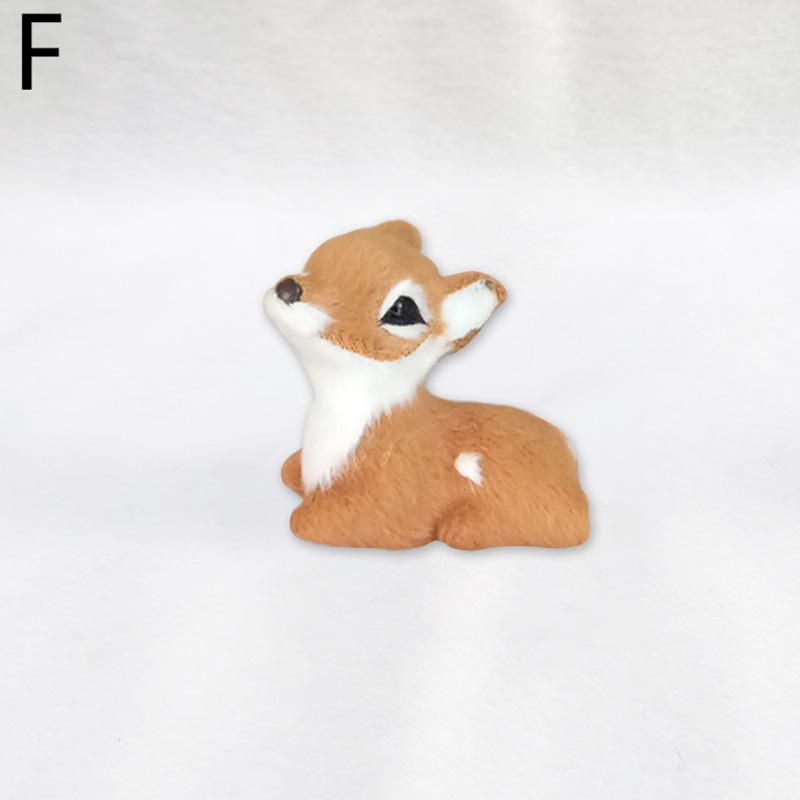 1pcs Artificial Mini Sika Deer Pvc Miniature Realistic Deer Model Figurine Miniatures Ornaments Home Christmas Party Decoration