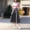 sllsky Women's Cargo A-line Midi Skirt
