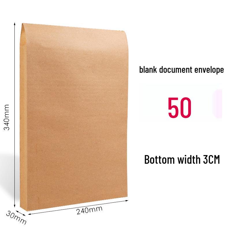 Thick Kraft Paper Manila Envelope File Folder A3/A4 Large Capacity Office Storage Bag