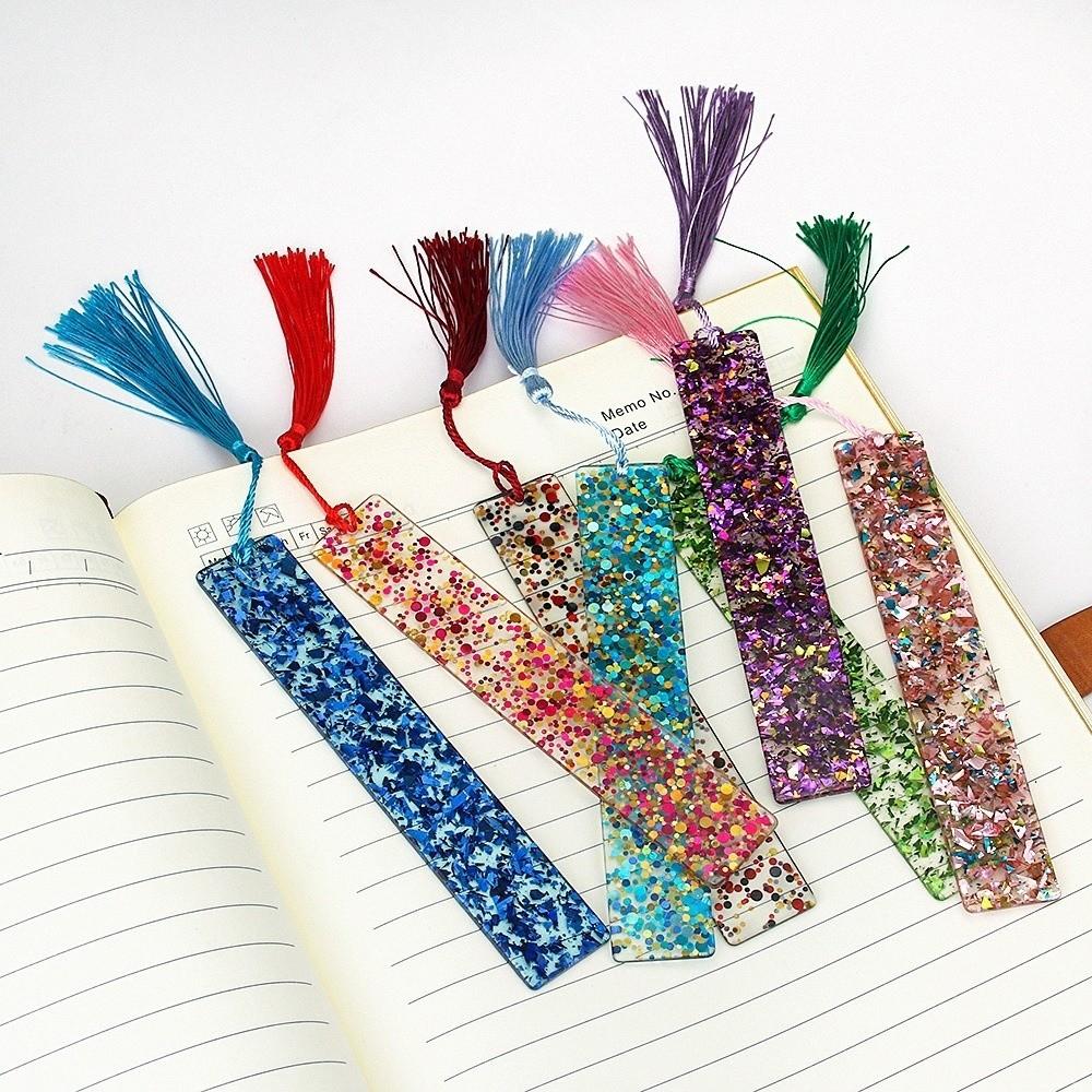 New Elegant Tassel Bookmarks DIY Portable Glitter Bookmarks Page Markings Cards Reading Presents