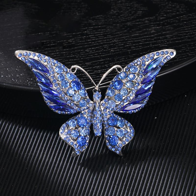 Fashion Full Zircon Butterfly Brooch For Women Luxurious Animal Corsage Pins Wedding Party Clothing Accessories Jewelry Gifts