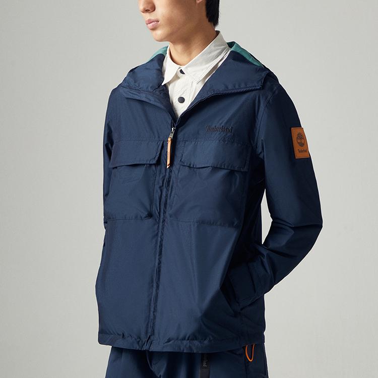 Timberland Casual Solid Color Hooded Jacket Men Jackets Deep-Sapphire-Blue A61F1-433