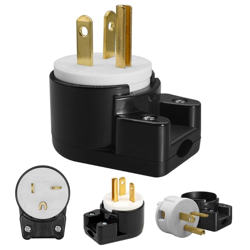 Nema 5 - 20P Plug 20A 125V 90 Degree Swivels Plug 20A 125V T Blade Connectors for Electrical Wiring Projects