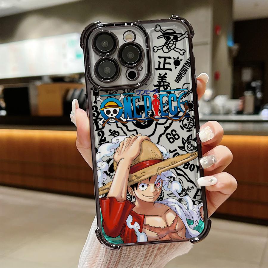 One Piece Luffy Cute Case for Apple iPhone 13 12 11 Pro Max 17 Air 16 15 14 Plus 16e Clear Cover