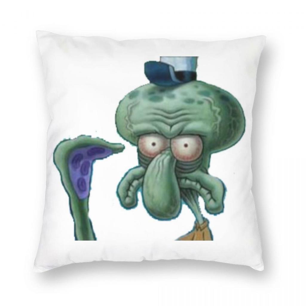 Crusty Squidward Square Pillowcase Polyester Linen Velvet Creative Zip Decorative Sofa Cushion Cover