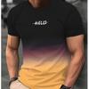 Summer Simple Style Printed Men's Short Sleeve T-Shirt Creative Casual Shirt Street Retro Trend O Collar Loose Quality Clothing