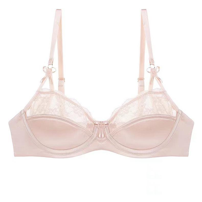 French sexy thin big breasts show small anti-sagging gathering bra natal year burgundy lace women's underwear