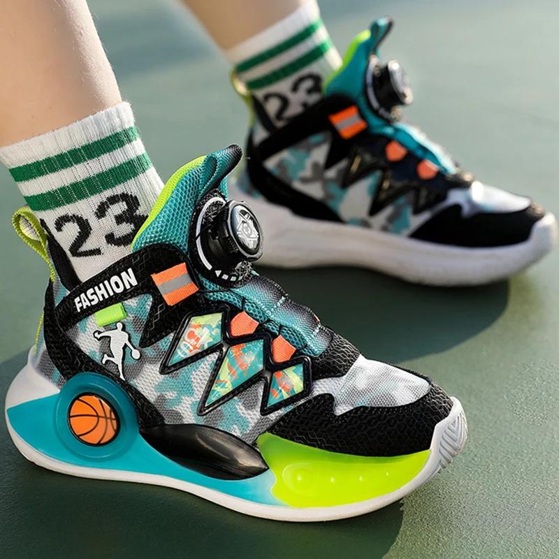 Children's Basketball Shoes High-top Non-slip Field Training Sports Shoes Breathable Outdoor Sports Kids Sneakers