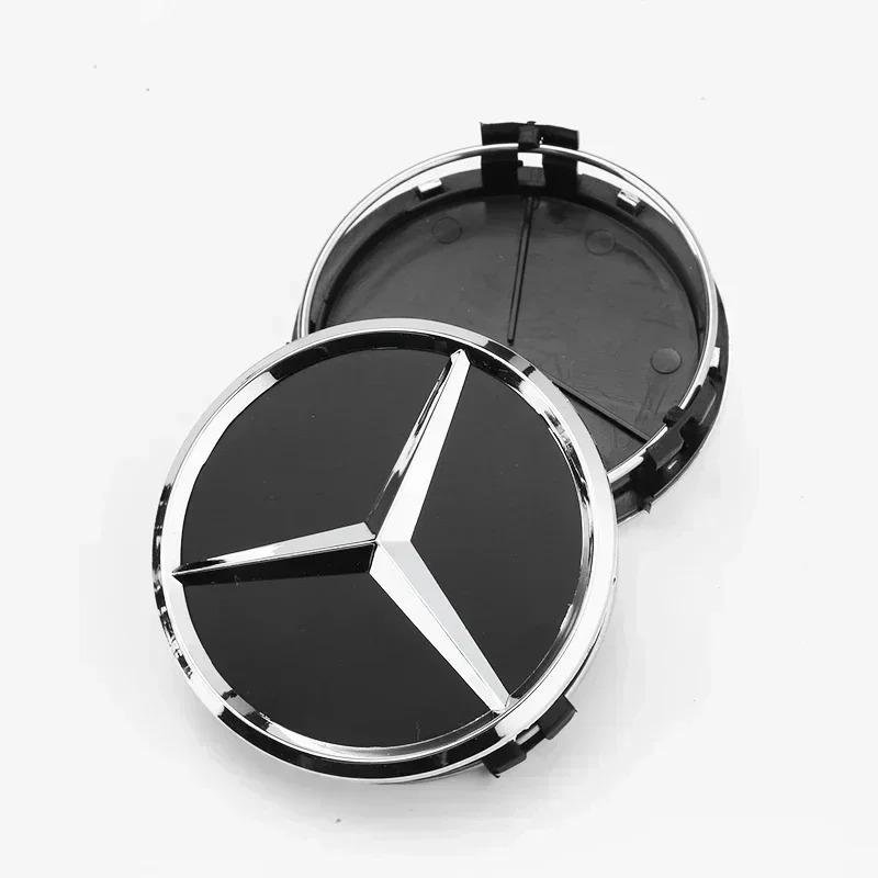 BLZ3   4Pcs 75MM Car Wheel Hub Center Badge Cap Covers for Mercedes Benz AMG a C GLA GLC Universal Fit Wheel Center Caps A171400