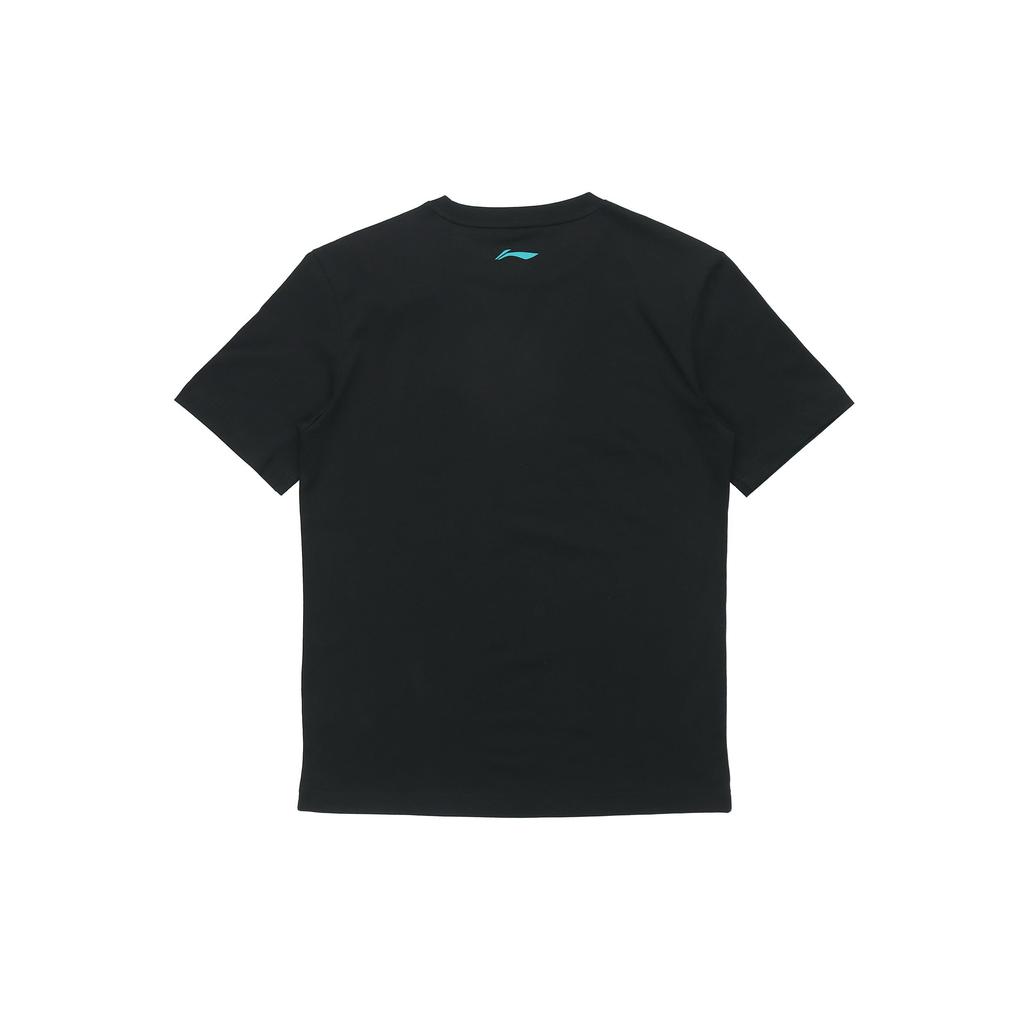 LiNing Buchstabenprint Kurzarm T-Shirt Unisex Oberteile Schwarz AHSQ412-3