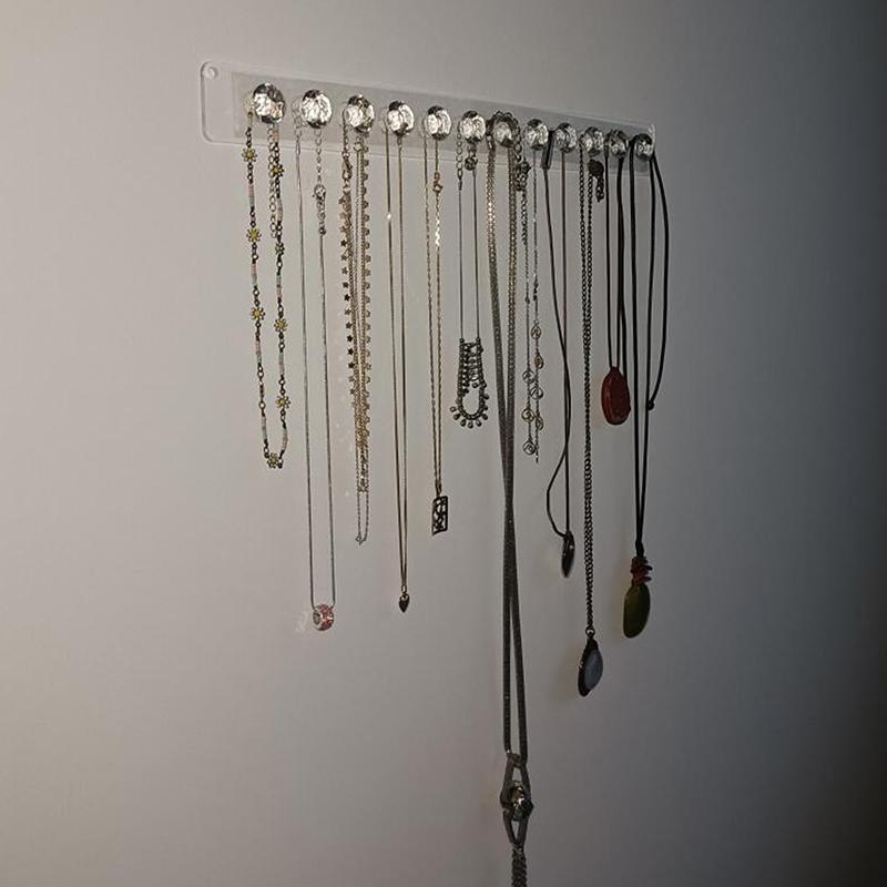 Estante de almacenamiento de joyas de acrílico transparente Soportes de joyería para montaje en pared Organizadores Almacenamiento y organización para el hogar