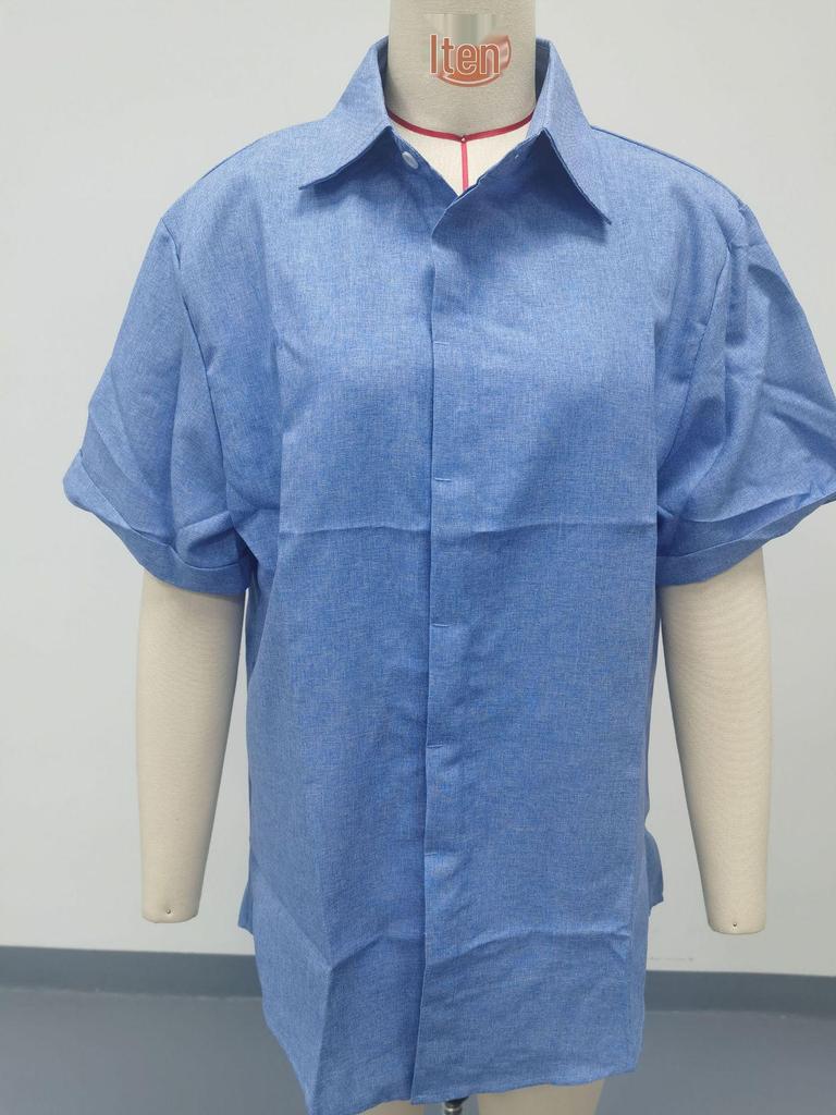 2024 Herren Freizeit Kurzarm Button-Down Strandhemd