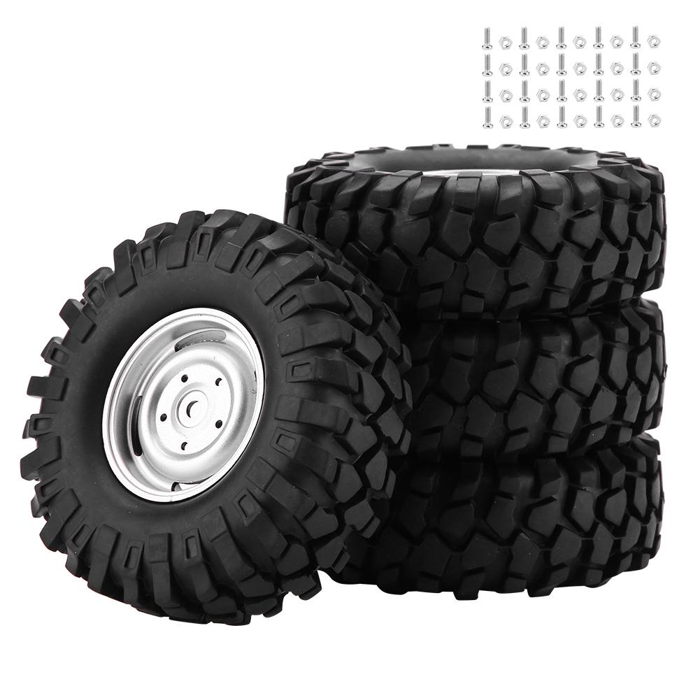 

4Pcs Wheel Tyres Rubber Tires With Hubs for 110 Scale RC Crawler Off road Truck Car