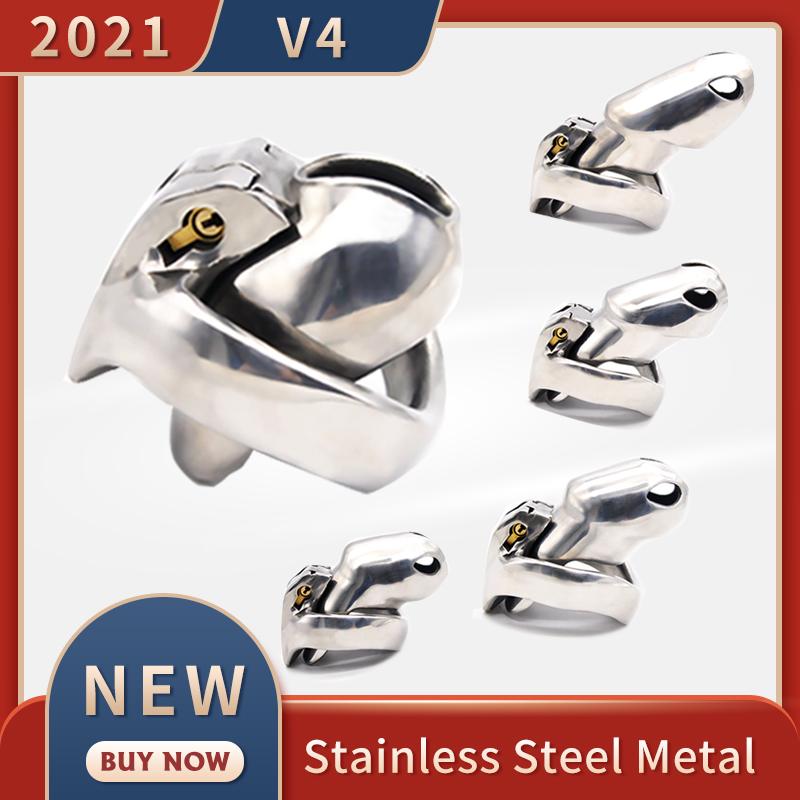 CHASTE BIRD  New Metal HT-V4 Male Chastity Device Stainless Steel Cock Cage Penis Ring Bondage Belt Fetish Adult Sex Toys