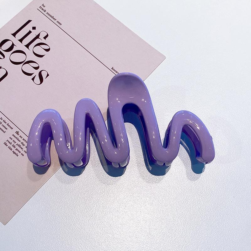 2023 Colorful Jelly Wave Hair Claw Hairpin Women Girls Fashion Design Korean Sweet Simple Irregular Hair Clip Headwear Wholesale