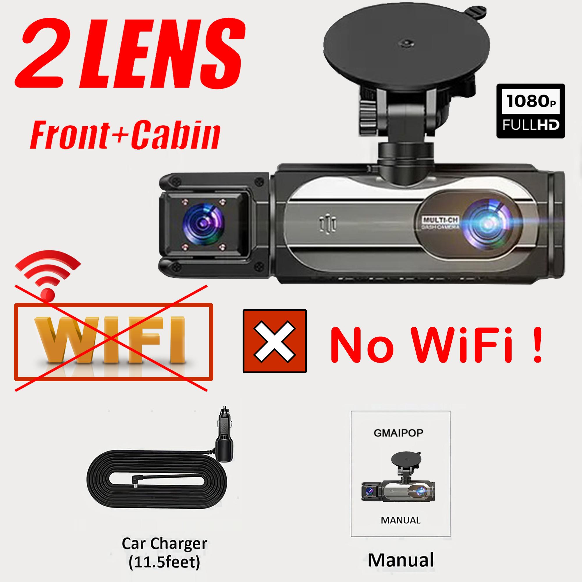 

1080P WIFI Camera Dash Cam for cars 2/3Ch Front Rear and Inside car camera with IR Night Vision LoopRecording,wide angle Car DVR No SD Card