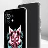 Samurai Oni Mask neon etui na telefon do Xiaomi Mi 12T 10 12 Lite 11 Ultra 11X 11T Pro 11i Poco X4 X3 NFC F3 M3 M4 5G Przezroczysta obudowa