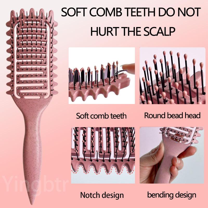 Curly Hair Brush Hollow Out Curl Define Styling Brush Beard Comb Styling Detangling Brush Multi-purpose Home Styling Tools