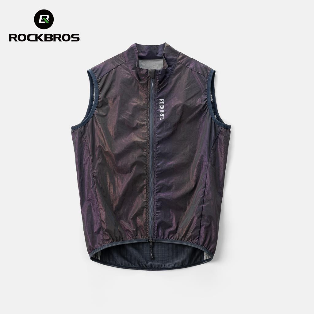Colete de Ciclismo à Prova de Vento ROCKBROS Leve Respirável Gilet de Bicicleta para Homens Mulheres Compactável Corta-vento Primavera Verão Ciclismo