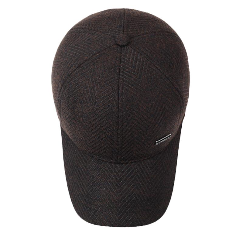 Winter Men's Woolen Baseball Cap Middle-Aged Warm Hat Autumn Father Cotton Cap