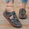 Fashion Women Sandals 2024 Summer Shoes Leather Covered Toe Soft Casual Walking Openwork Big Size Platform Sandals