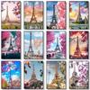 Eiffelturm Paris Reise Landschaft Leinwand Wandkunst Französische Poster Drucke für Wohnzimmer Zuhause Atemberaubende Wandbilder
