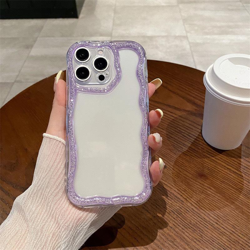 

Transparent Color Glitter Mobile Phone Case for IPhone17promax Silicone for Apple 15 Anti-fall 16plus Simple For iPhone 17Promax