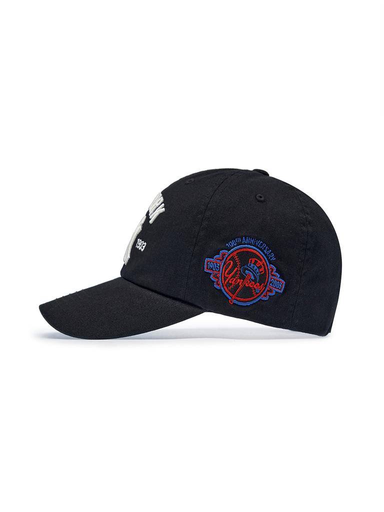 Emelbi Cooperstown Patch Unstructured Ball Cap Ny (Black)