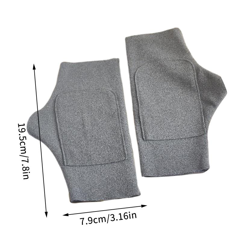 1 Pair Warm Women Fingerless Gloves Soft Solid Color Half Finger Gloves Touch Screen Velvet Mittens Winter Pocket Design