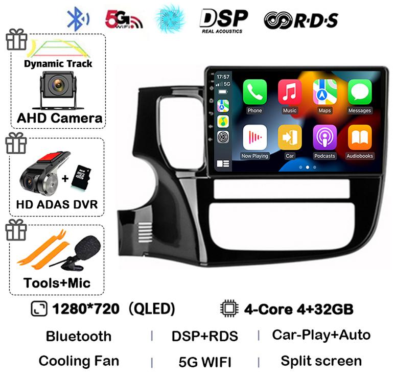 Android14 Carplay Auto Car Radio For Mitsubishi Outlander 3 GF0W GG0W 2012-2018 Multimedia GPS Player Stereo 2din Head Unit DSP