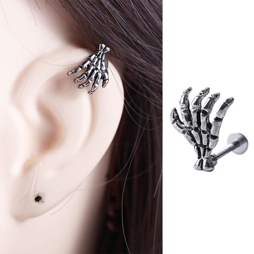 Women Nose Ring Men Lip Stud Piercing Lips Ring Lip Studs Twist Tragus Stud Earring Skull Earring