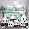 Fashion Cute Cartoon Panda Bedding Set Single Twin Full Queen King Size Bed Set Kids Bedroom Duvetcover Sets Bed Sheet Set