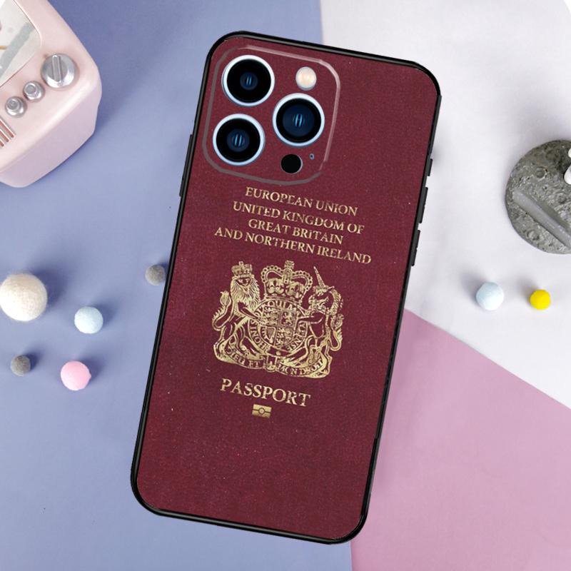 United Kingdom British Passport Phone Case For iPhone 17 Pro Max 16 13 12 11 14 15 Pro Max Plus Mini 16e 17 Air Back Cover
