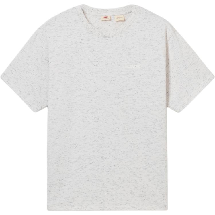 Levis Casual Comfortable Simple Embroidered Logo Ribbed Crew Neck Short Sleeve T-Shirt Men T-Shirts Gray 003MZ-0001