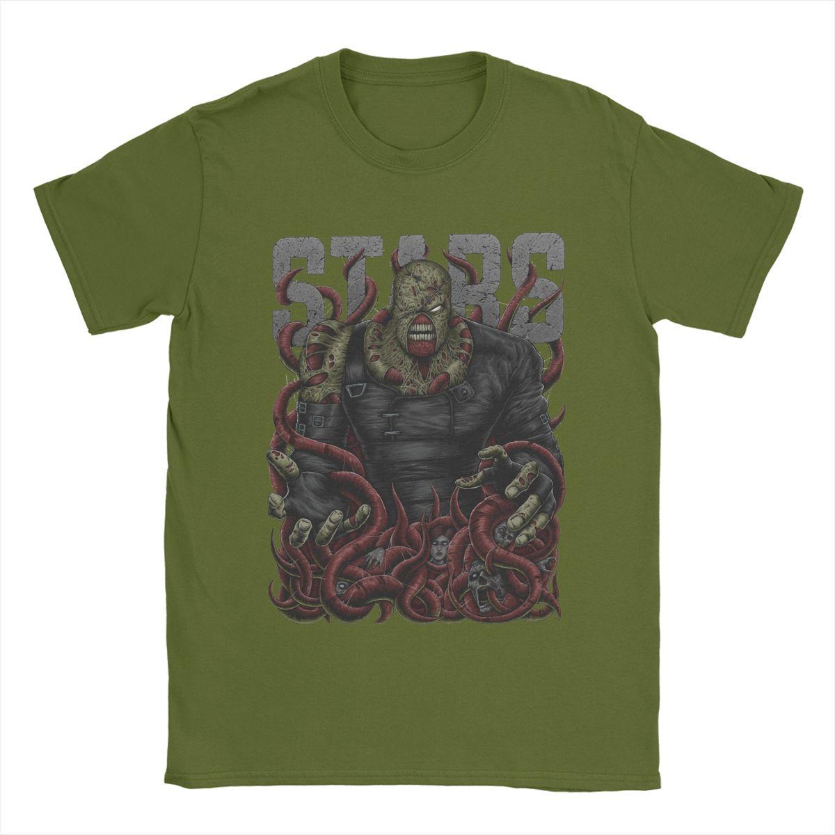 

Residents Evils Nemesis T-Shirts Men Vintage Cotton Tee Shirt Crew Neck Short Sleeve T Shirts Plus Size Clothes 4XL