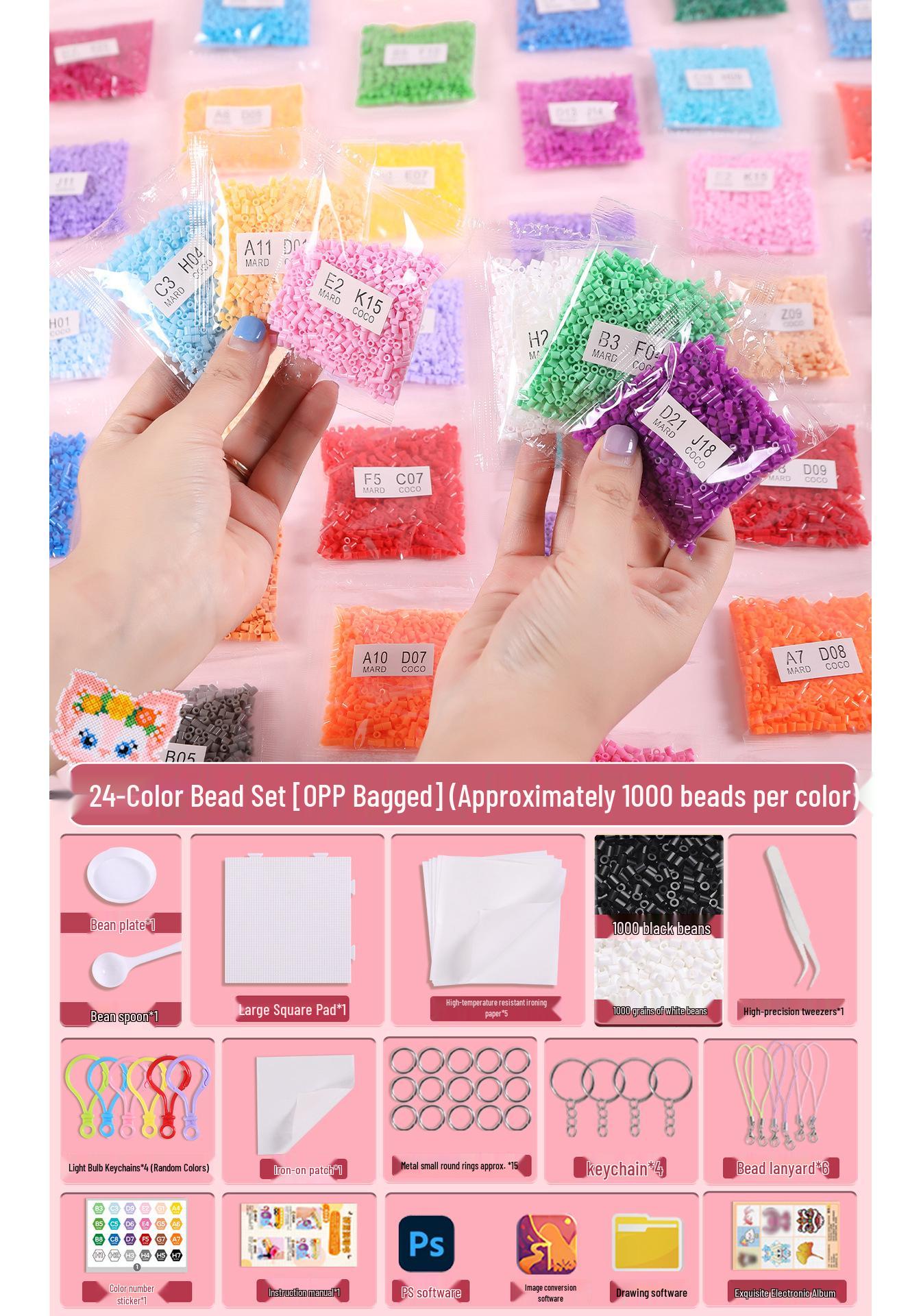 Perler Beads 3D DIY Kit: Complete Set with 2.6mm Fuse Beads & Tools in Box